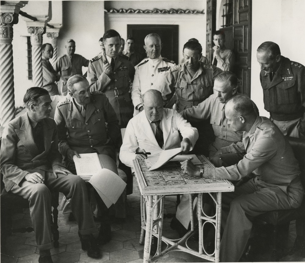 Winston Churchill, Gen. Eisenhower & others at the Allied Planning Conference